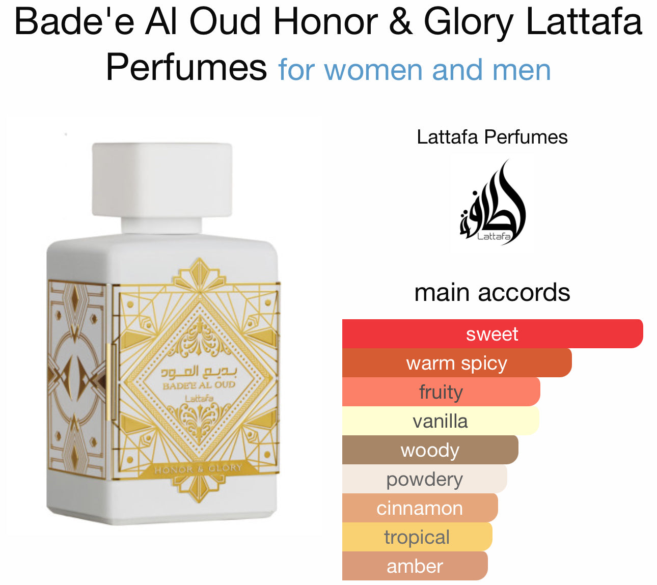 Bade'e Al Oud Honor & Glory Lattafa Perfumes for women and men